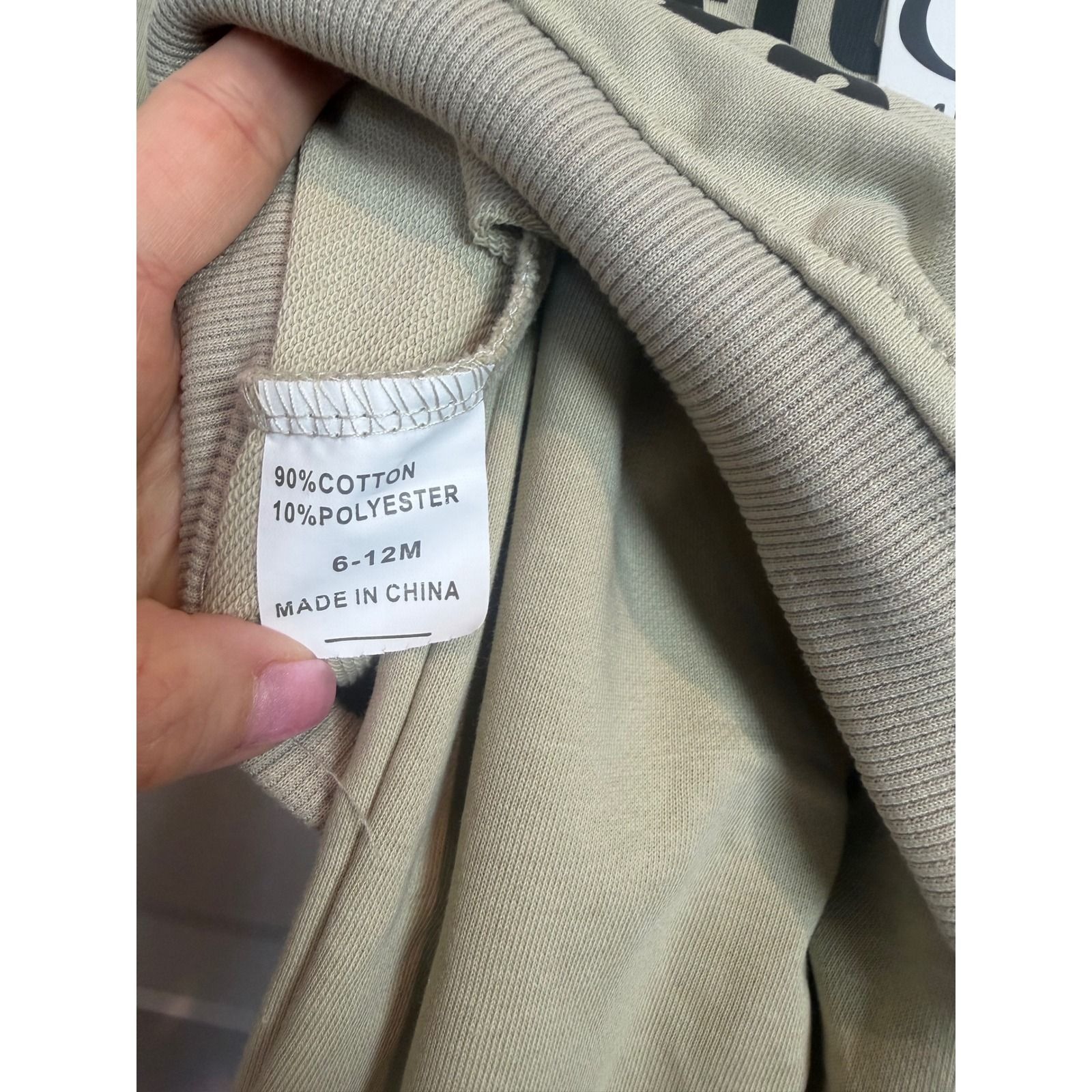 30.Miniolie Sage Green Fetch My Milk Peasant Graphic Sweatshirt Jogger Set 6-12m — image 4 of 5